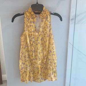 Women’s Gold & Purple abstract design blouse